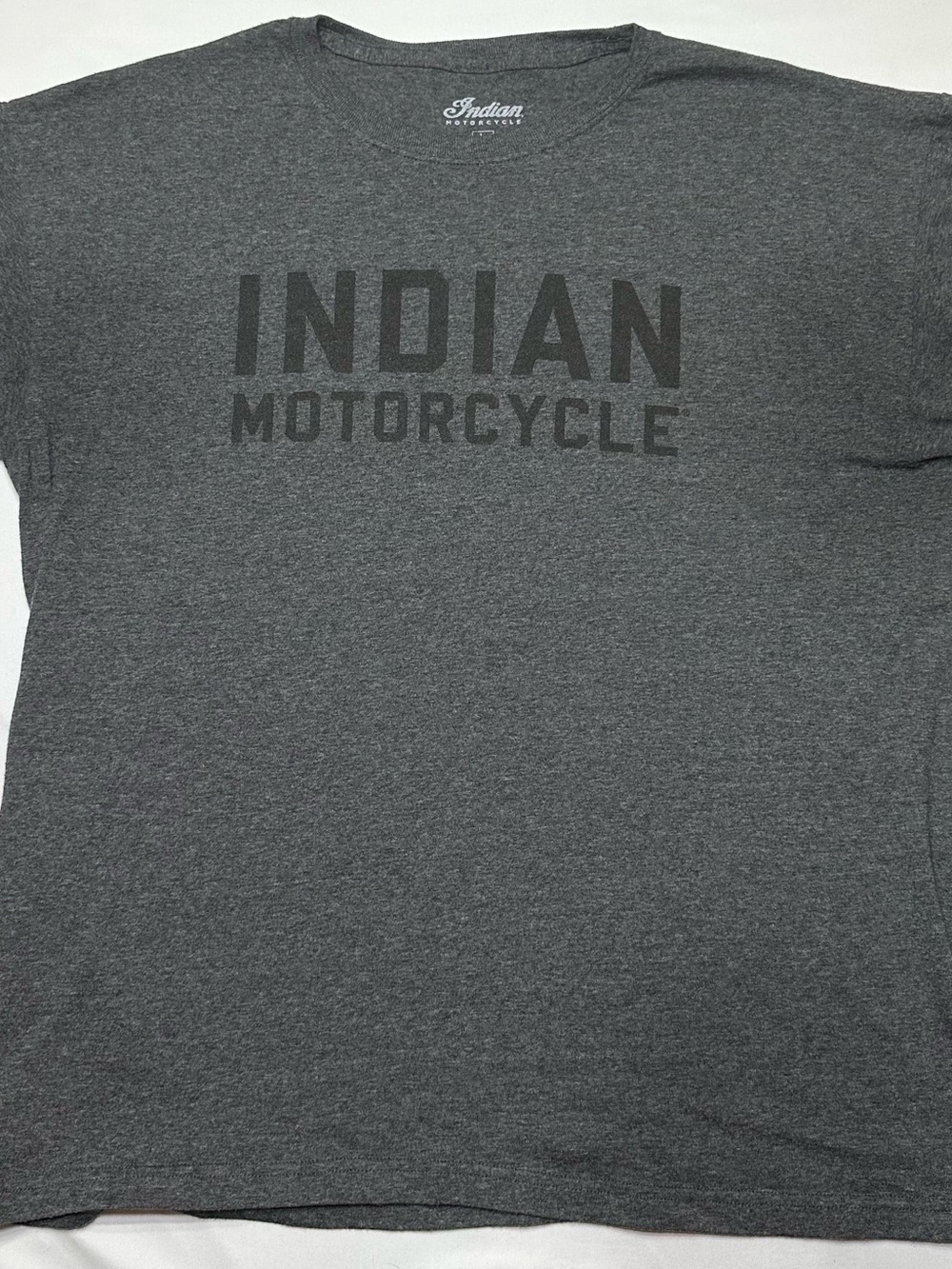 Indian Motorcycle Block Logo T-Shirt Charcoal Grey Men's L